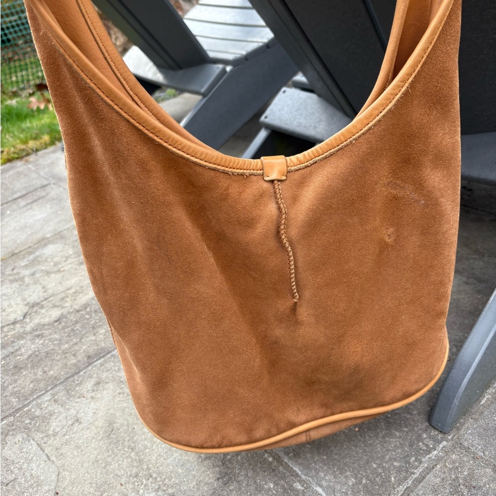 UGG Tan Suede Crossbody Bag with Relaxed Design - Picture 8 of 14
